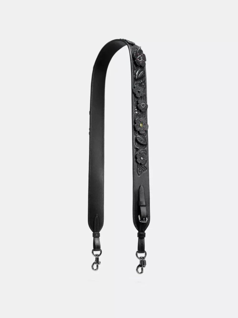 Coach Novelty Strap With Tea Rose And Tooling - Picture 1 of 3